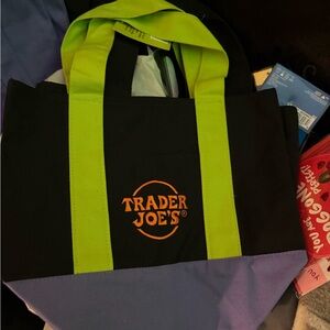Trader Joe's Black and Green Tote Bag